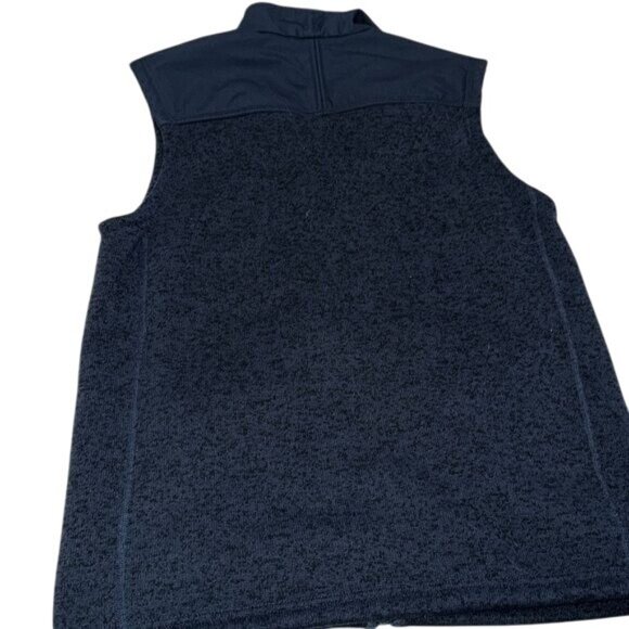 George Vest Mens Large 38-40 Sherpa Sweater Fleece Zip up Navy Blue Preppy Warm - Picture 5 of 6